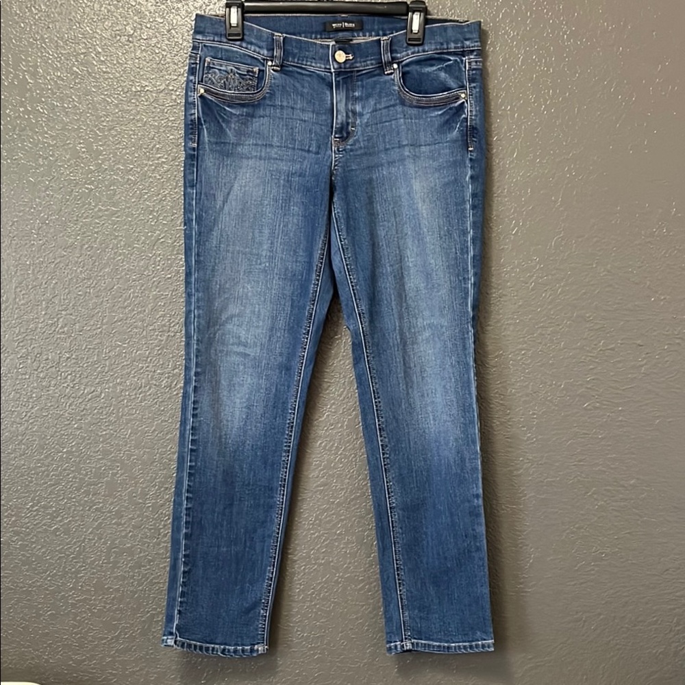 White House Black Market Blue Straight Leg Jeans Classic Fit
